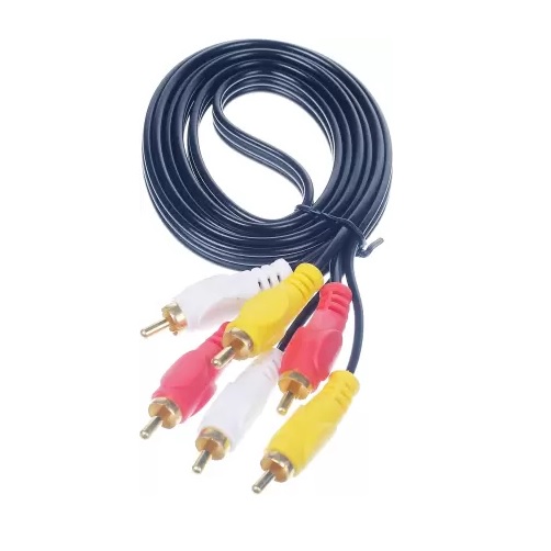 Ranz TVout Cable 3RCA to 3RCA Gold Plated Both Side Male AV Cable 1.5 Meter The Computer Store